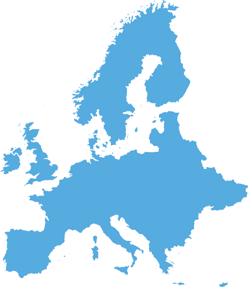 A map of Europe showing the coverage of our Unlimited Europe eSIM Data Plans