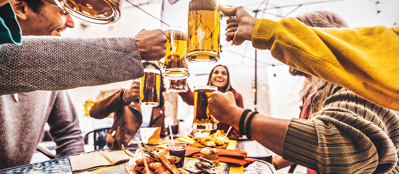 Toasting Ritual at oktoberfest munich germany
