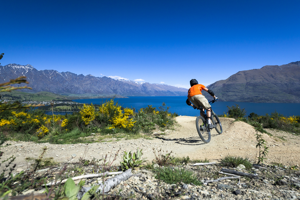 Mountain bike rider, New Zealand 