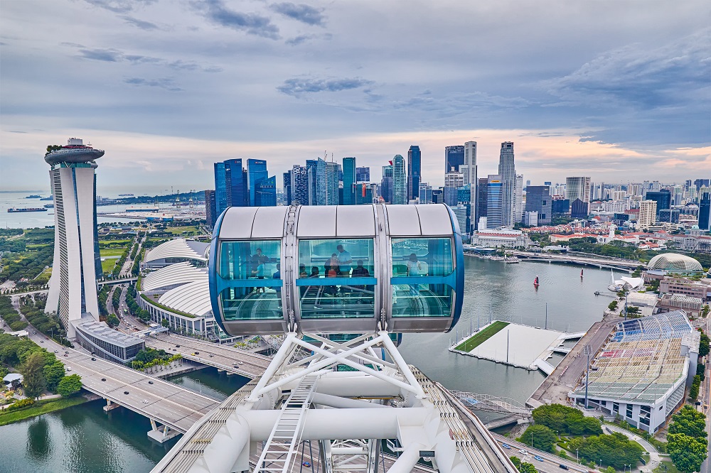 Wide view of the Singapore Flyer wheel cabin