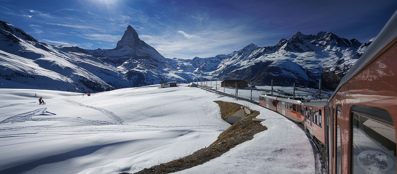 Glacier Express train towards Matterhorn View