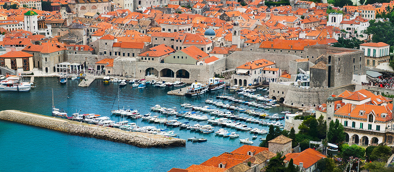 Dubrovnik harbor in the old town