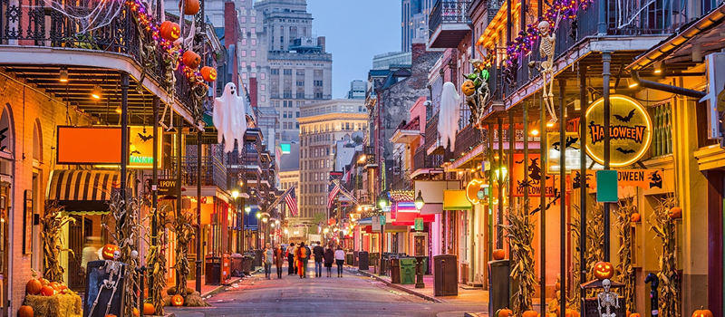French Quarter New Orleans during Halloween