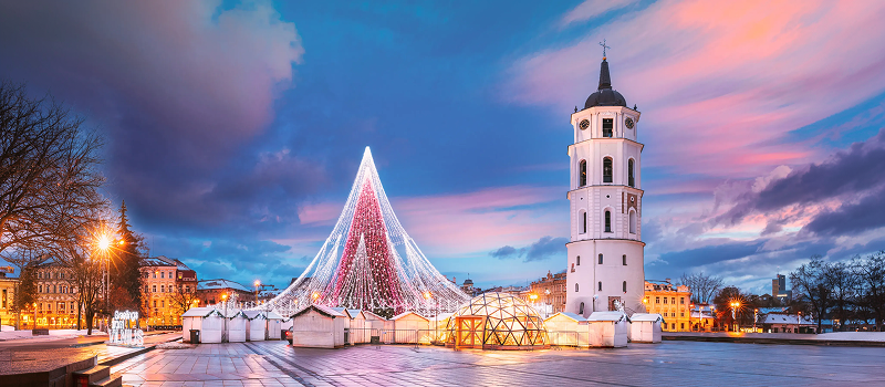 Vilnius, Lithuania Thanksgiving 2026 and Christmas tree