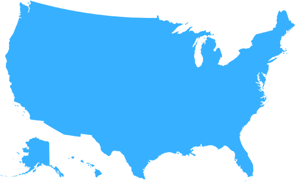 A map of the United States showing the coverage of our Unlimited USA eSIM Data Plans